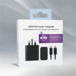 شاحن سريع 45 واط لسامسونج جالاكسي مع كيبل شحن من النوع C بطول 1.2 ماركة جولدن بلاس